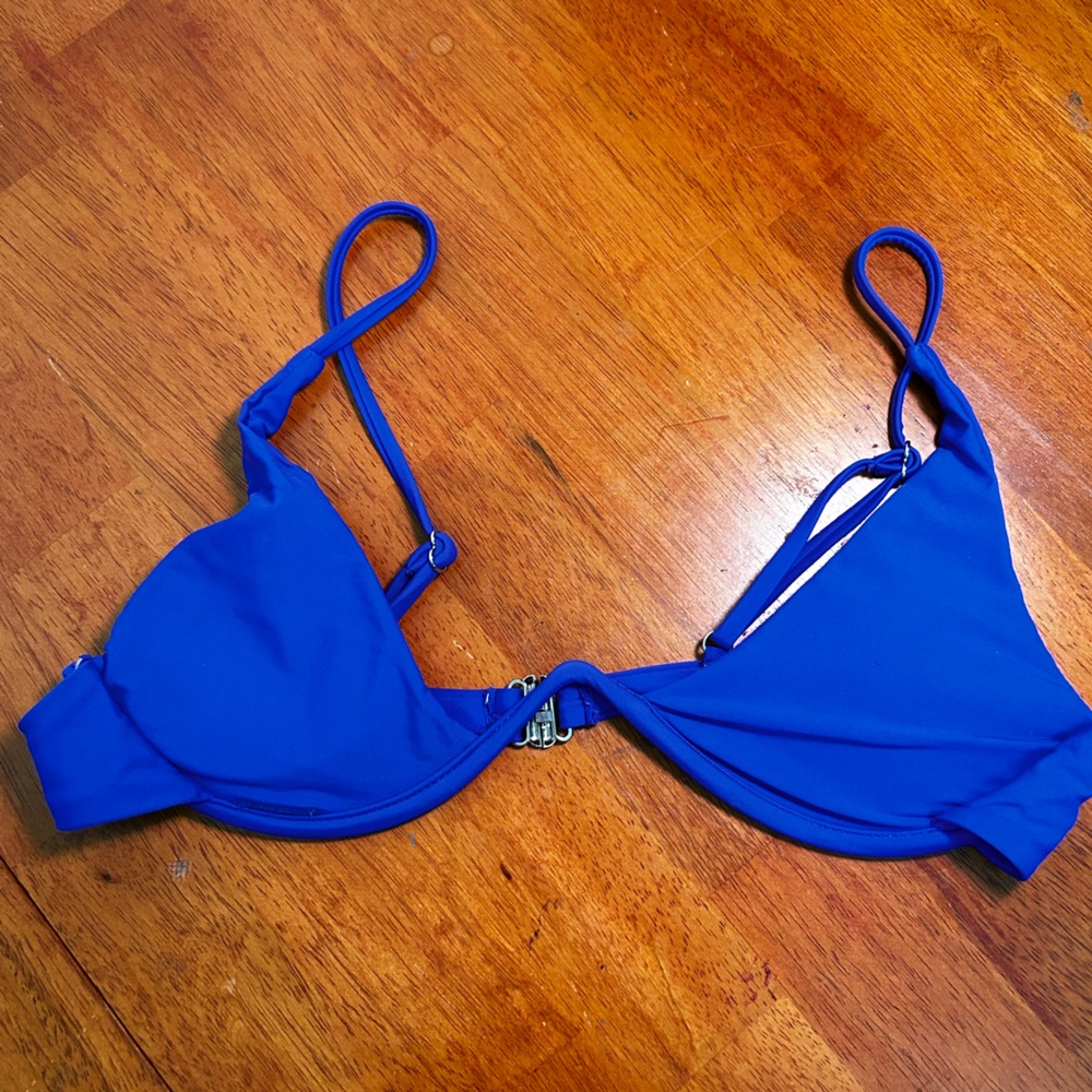 Royal blue bikini top with underwire